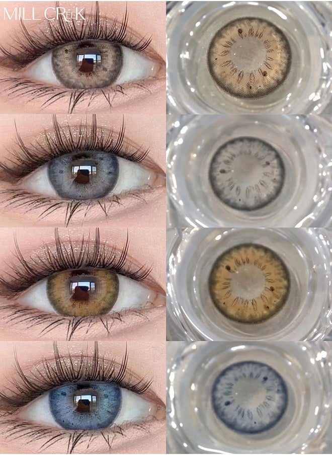 Mill Creek Mill Creek color contact lenses 14.2MM hydrogel lenses can be used for 12 months 1 pair of 2 brown glasses  - Image 4