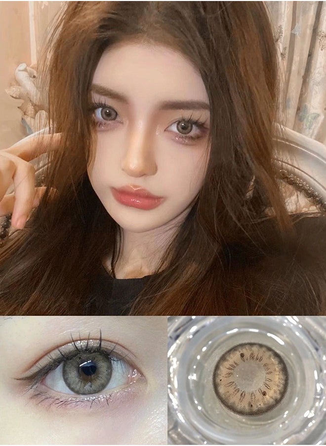 Mill Creek Mill Creek color contact lenses 14.2MM hydrogel lenses can be used for 12 months 1 pair of 2 brown glasses  - Image 3