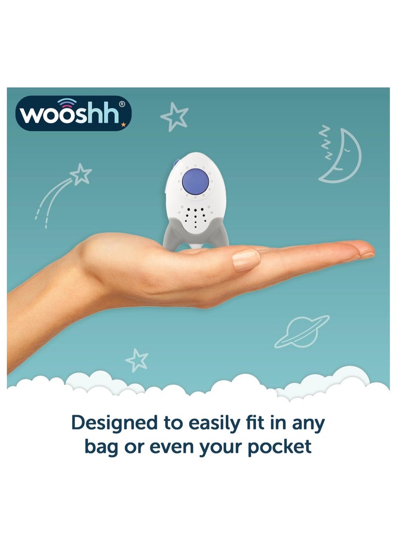ROCKIT Wooshh Noice Machine for Baby -  Baby Sleep Soother Rechargeable Sound Machine with 8 Calming Sounds and 4 Volume Levels. Stand, Clip or Strap it. You can take it with You Everywhere, White  - Image 5