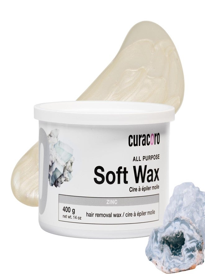 Curacoro Zinc Soft Wax 14oz / 400g, Soothing Crème Formula for Professional Depilation, Low Temp Soft Wax for Legs, Arms & Back - Image 1