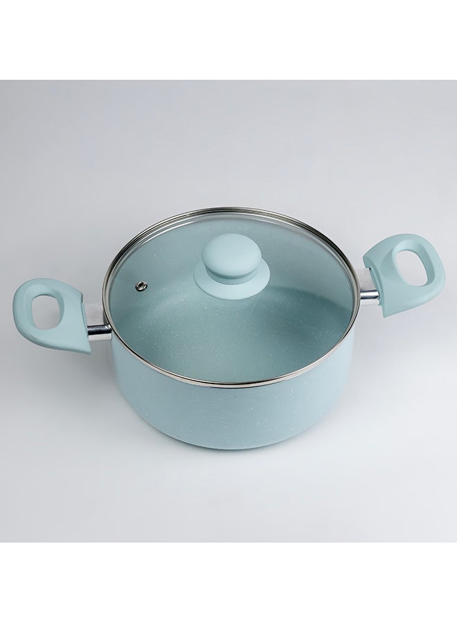 WILSON Oak Casserole with Lid and Marble Coating, Soft Touch Handle, Stew Pot Suitable for Gas, Electric, Induction, and Ceramic Stove Dutch Oven - 24cm – Blue - Image 2