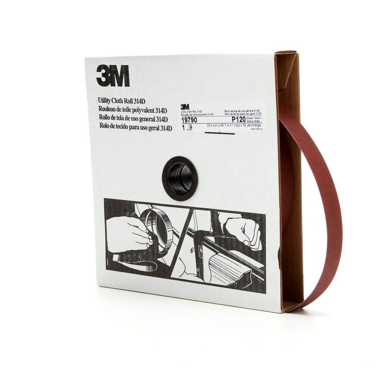 3M 3NI Utility Cloth Roll 314D, 1 in x 50 yd P120 J-weight - Image 3