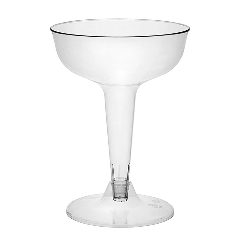 Party Essentials CHAMP41040 Hard Plastic Two Piece 4Ounce Champagne Glasses Clear Champagne Glasses 40 Count Pack of 1
