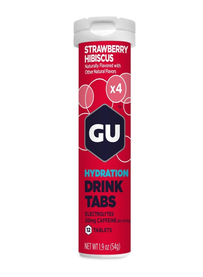 Gu Energy أقراص مشروب الطاقة والترطيب والإلكتروليت من جي يو، 4 أقراص (48 حصة)، بنكهة الفراولة والكركديه - Image 1