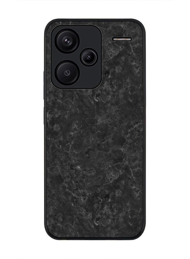 Stylizedd Rugged Black Edge Case for Xiaomi Redmi Note 13 Pro Plus, Slim fit Flexible Anti Drop Thin Cover-  Marble Texture Black  - Image 1