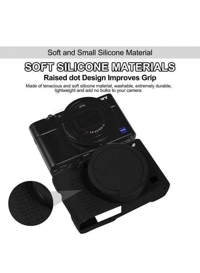 Easy Hood حافظة كاميرا سهلة ل Sony RX100 VII، غطاء واقي من السيليكون الناعم، غطاء عدسة قابل للإزالة لكاميرا Sony DSC-RX100 VII DSC-RX100M7 الرقمية (أسود) - Image 3