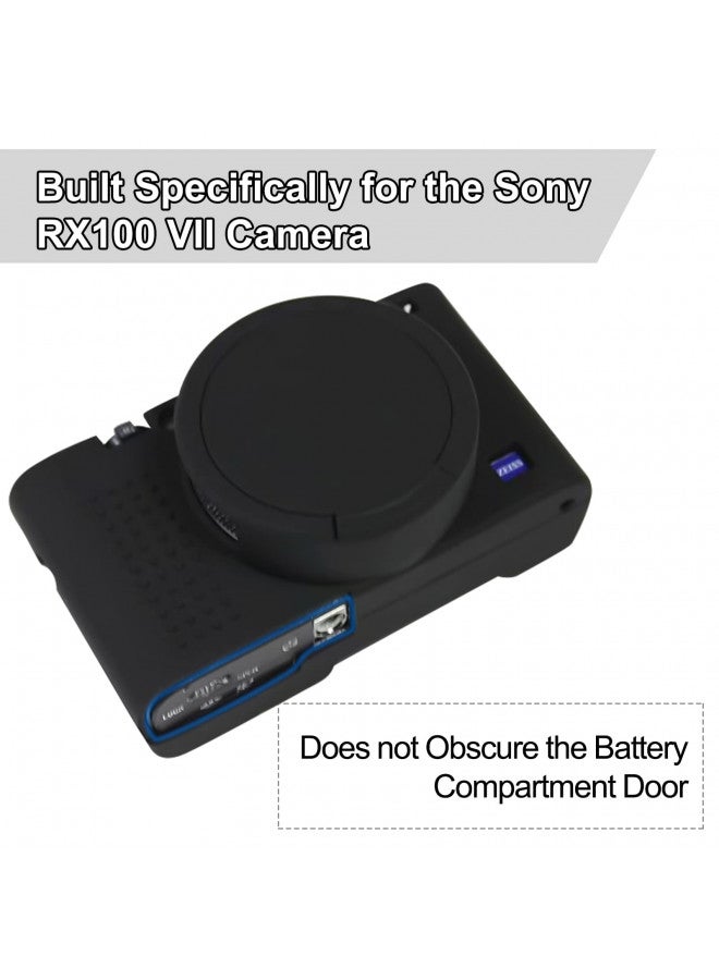 Easy Hood حافظة كاميرا سهلة ل Sony RX100 VII، غطاء واقي من السيليكون الناعم، غطاء عدسة قابل للإزالة لكاميرا Sony DSC-RX100 VII DSC-RX100M7 الرقمية (أسود) - Image 2