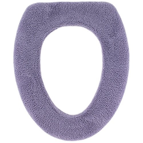 Warm-n-Comfy Soft Toilet Seat Cover - Plush & Thick Fabric Toilet Seat Warmer for Round & Elongated 14x18" Toilet Seats - Reusable, Machine-Washable, Easy-Install - Gift-Ready Packaging - Purple Ash - Image 1
