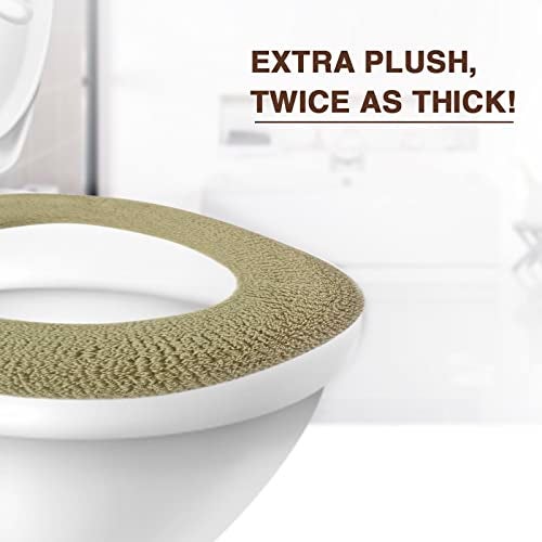 Warm-n-Comfy Soft Toilet Seat Cover - Plush & Thick Fabric Toilet Seat Warmer for Round & Elongated 14x18" Toilet Seats - Reusable, Machine-Washable, Easy-Install - Gift-Ready Packaging - Purple Ash - Image 4