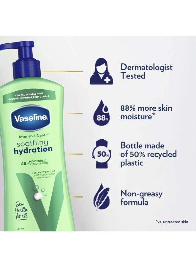 Vaseline Intensive Care Body Lotion, Aloe Soothe, 20.3 oz, 3 ct - Image 3