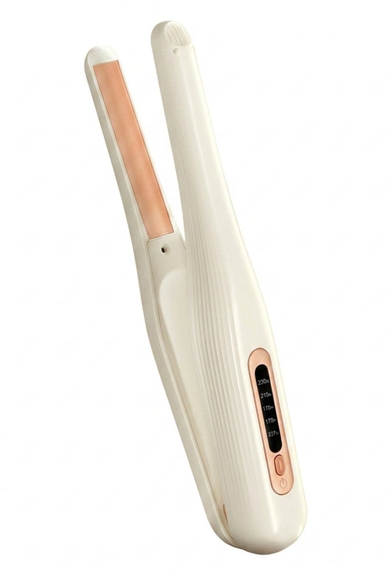 Cordless Hair Straightener 2 In 1 Portable Flat Iron with 200 Million Negative Ions 4500mAh Rechargeable Curling Iron 5 Adjustable Temperatures Lightweight Mini Styling Wand for Travel Women and Men - Image 1