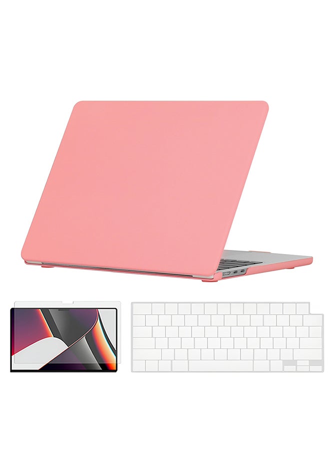 O Ozone Candy Case Compatible with MacBook Pro 16 inch(A2485)M1 (A2780)M2 (A2991)M3 (A3403,A3186)M4 2021-2024 Case+Keyboard Cover+Protector,Cream Pink