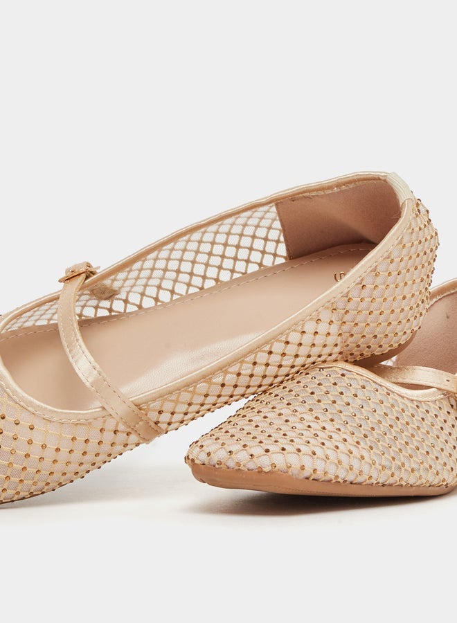 Styli Textured Woven Pointed Toe Shoes - Image 4