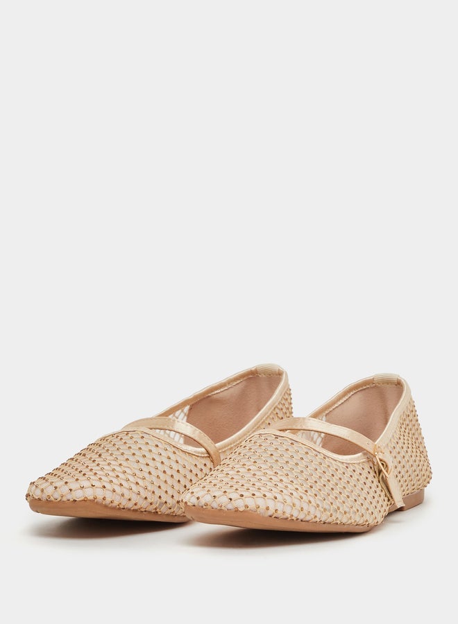 Styli Textured Woven Pointed Toe Shoes - Image 3