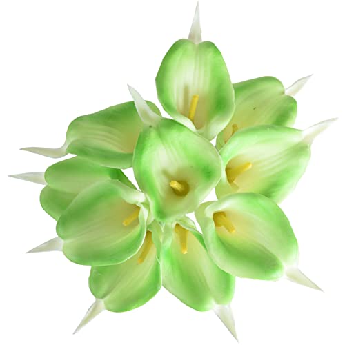 Tdas Artificial Lily Flowers Plants Home Decor Items Flower Plant for vase Living Room Hall Bedroom Decorative Decoration - 34 CM Long (Pot Not Included) (Green, 5 Pcs) - Image 2