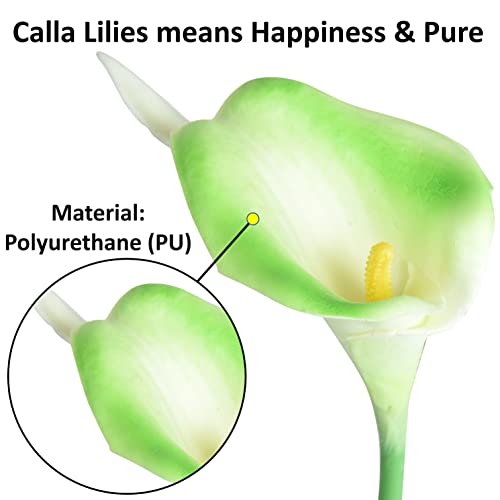 Tdas Artificial Lily Flowers Plants Home Decor Items Flower Plant for vase Living Room Hall Bedroom Decorative Decoration - 34 CM Long (Pot Not Included) (Green, 5 Pcs) - Image 5