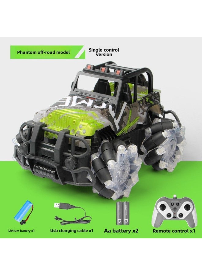 Loquat 2.4G Horizontal Off-road Vehicle Children's Electric Light Gesture Sensing Remote Control Car Rollover Drift Toy Car-Color:Phantom Off-road Handle Remote Control (single Lithium Battery) - Image 1