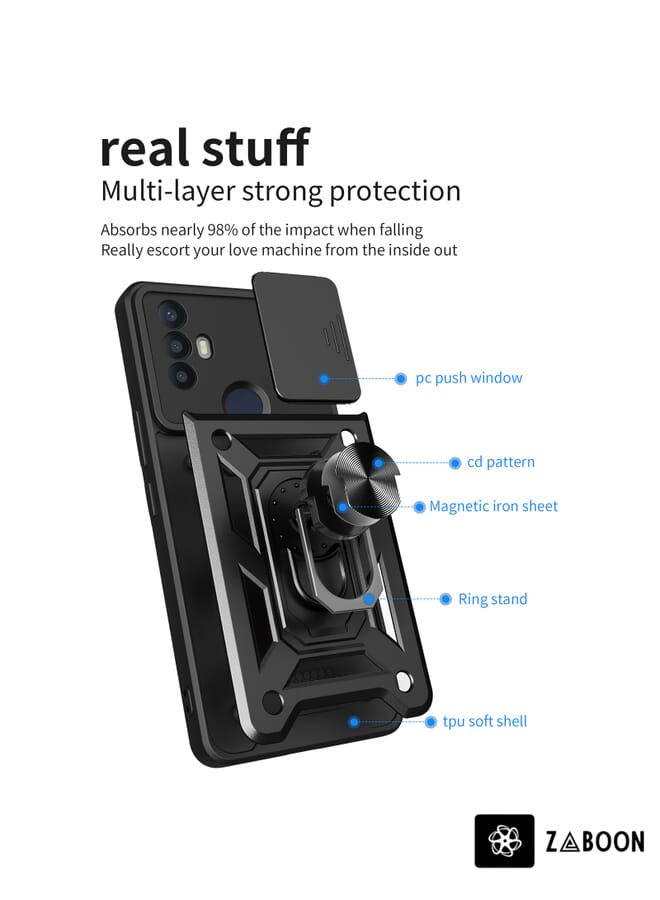 Zaboon Protective Case Cover For TCL 30 SE Sliding Camera Cover Design TPU + PC - Image 3