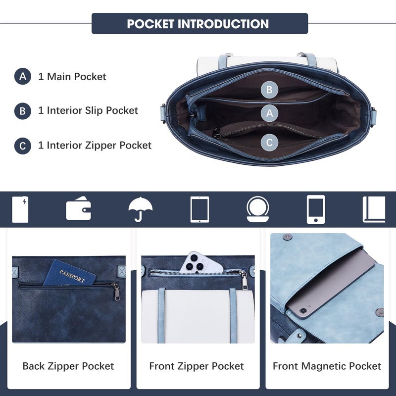 Roulens Crossbody Bags for Women,Multi Pocket Crossbody Purses Vegan Leather Shoulder Handbags Travel Purse Adjustable Strap - Image 3