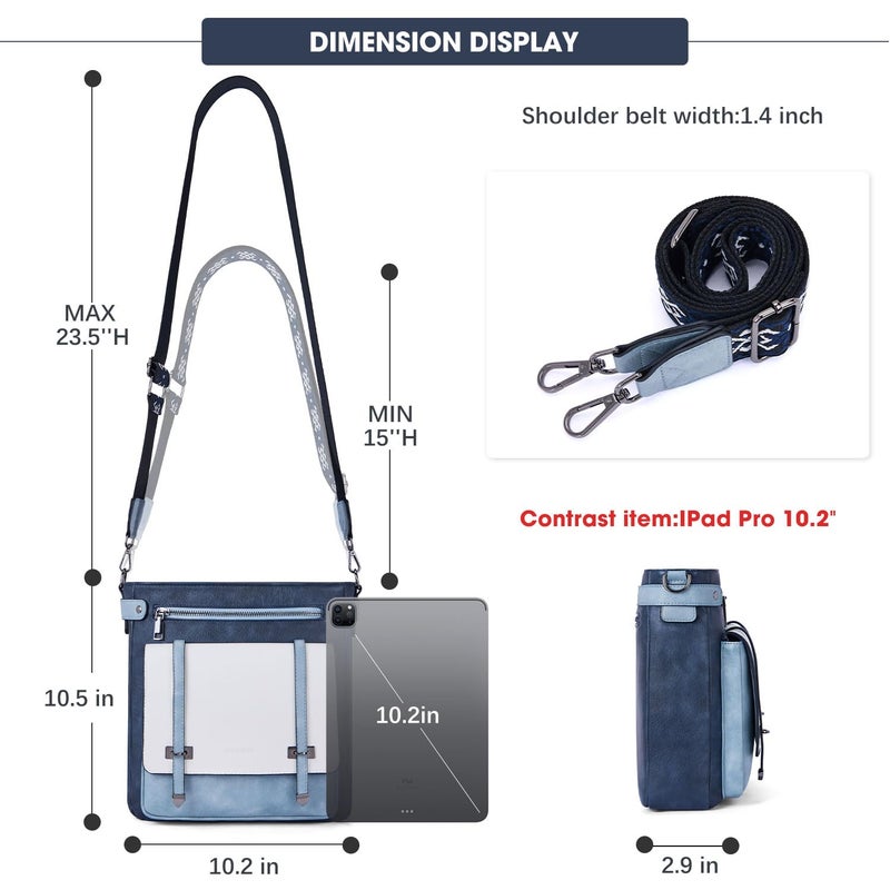 Roulens Crossbody Bags for Women,Multi Pocket Crossbody Purses Vegan Leather Shoulder Handbags Travel Purse Adjustable Strap - Image 5