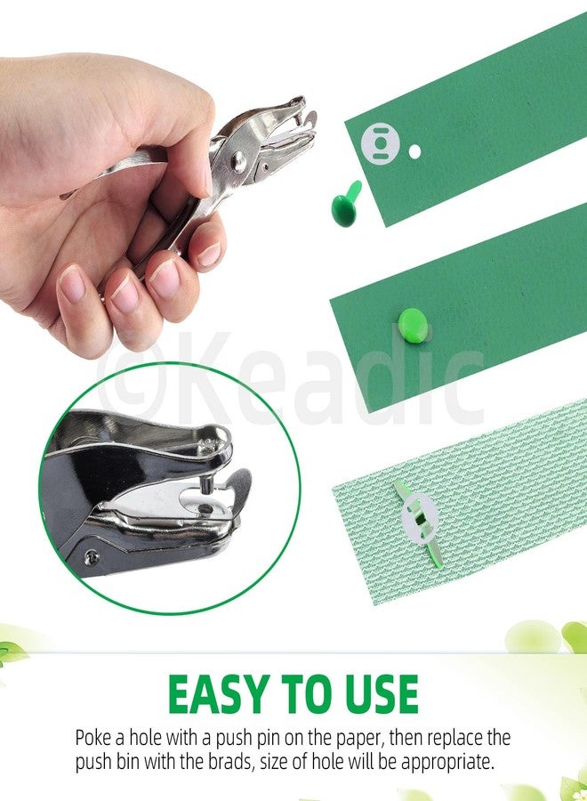 Keadic 491Pcs Metal Paper Fasteners Brads and Single Hole Metal Punch Pliers Assortment Set, Multi Color Mini Split Pins Pastel Brads with Washers for Crafting Scrapbooking DIY Supplies - Image 4