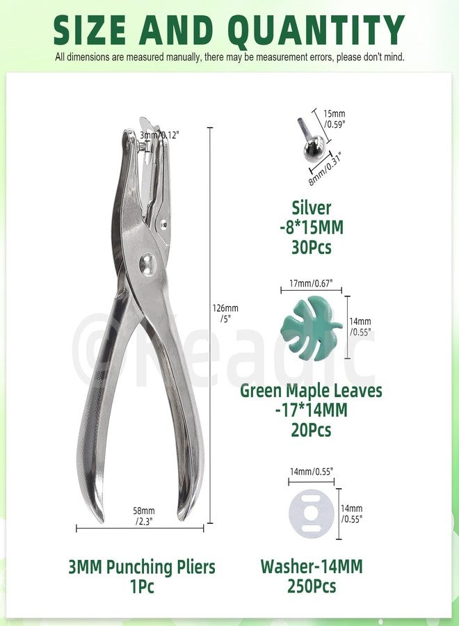 Keadic 491Pcs Metal Paper Fasteners Brads and Single Hole Metal Punch Pliers Assortment Set, Multi Color Mini Split Pins Pastel Brads with Washers for Crafting Scrapbooking DIY Supplies - Image 2