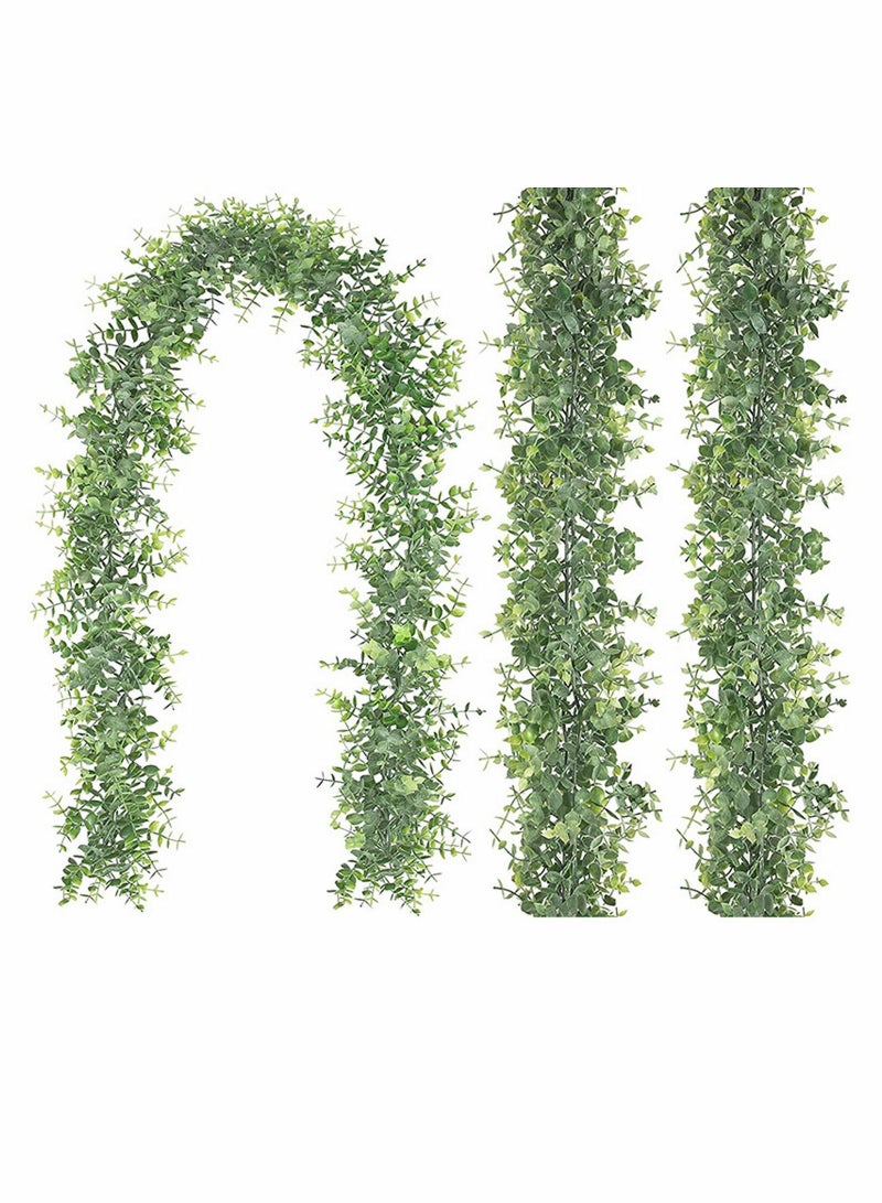 Y&D 3 Pack Faux Eucalyptus Garland 6Ft/Pack Artificial Vines Greenery UV Protected Indoor Outdoor for Wedding Table Runner Doorways Decoration  - Image 1