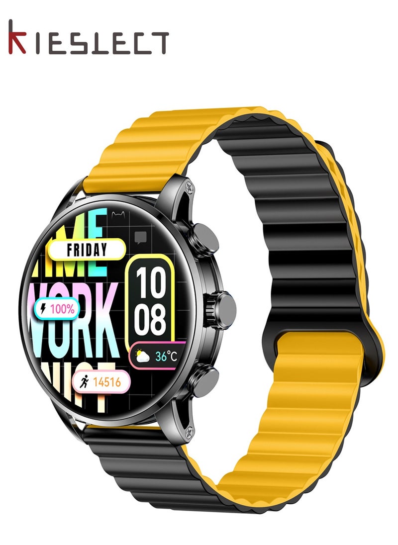 KIESLECT - Smart Watch Kr2 (Answer/Make Calls) for Men Women,1.43" FHD AMOLED Screen with AOD,24/7 Blood Oxygen SpO2 Heart Rate Monitor,100 Sports Modes,IP68 Waterproof,Compatible with Android iOS,Black - Image 1
