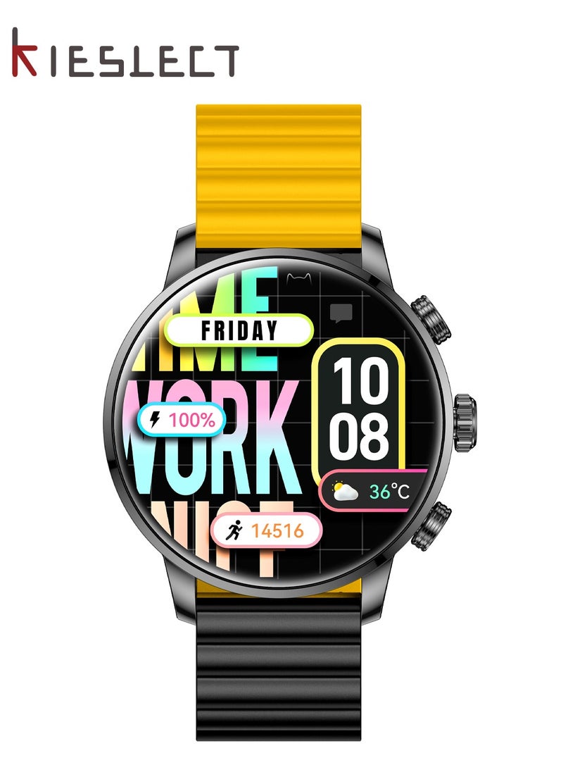 KIESLECT - Smart Watch Kr2 (Answer/Make Calls) for Men Women,1.43" FHD AMOLED Screen with AOD,24/7 Blood Oxygen SpO2 Heart Rate Monitor,100 Sports Modes,IP68 Waterproof,Compatible with Android iOS,Black - Image 1