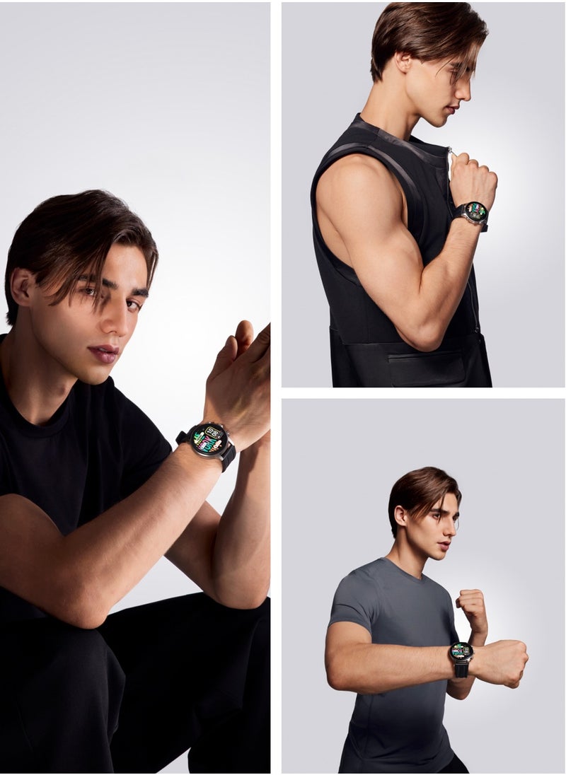 KIESLECT - Smart Watch Kr2 (Answer/Make Calls) for Men Women,1.43" FHD AMOLED Screen with AOD,24/7 Blood Oxygen SpO2 Heart Rate Monitor,100 Sports Modes,IP68 Waterproof,Compatible with Android iOS,Black - Image 1