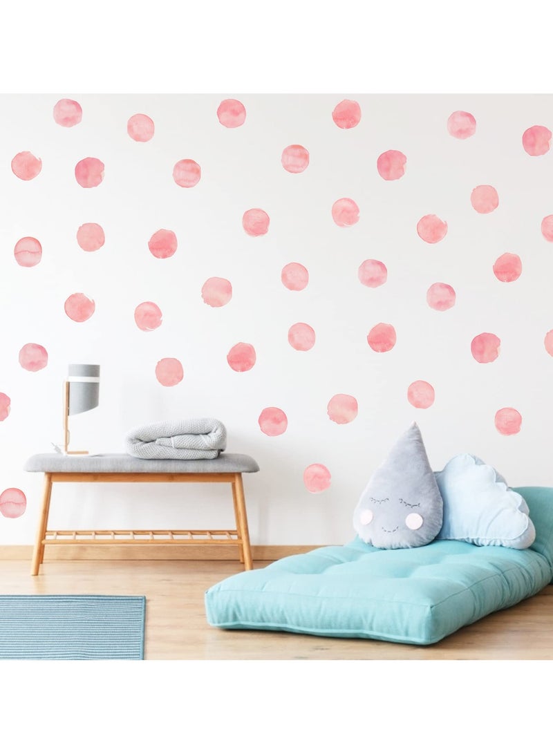 SUNSAR Orange and Pink Polka Dot Decals (48 Decals)  for Kids Bedroom Classroom Decor , Kids Wall Decals（Orange and Pink ） - Image 1