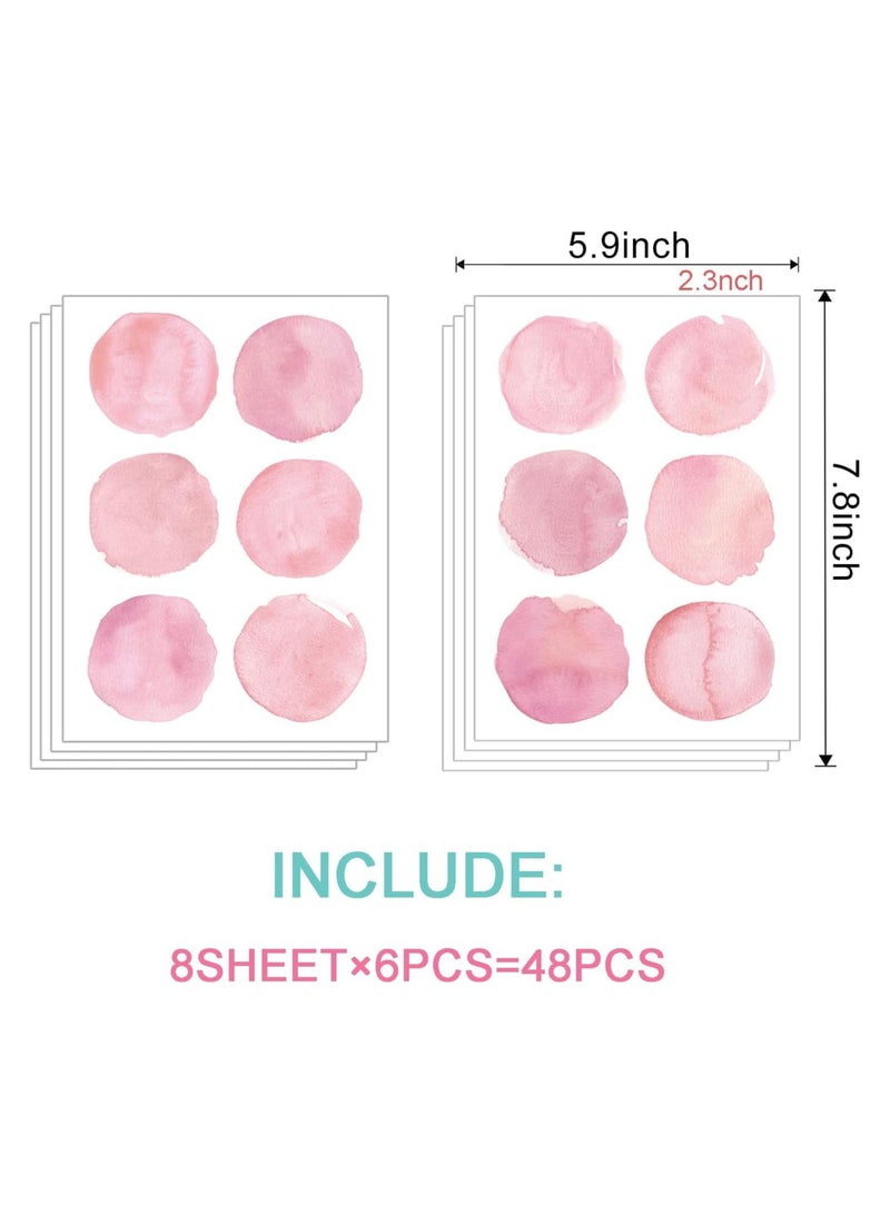 SUNSAR Orange and Pink Polka Dot Decals (48 Decals)  for Kids Bedroom Classroom Decor , Kids Wall Decals（Orange and Pink ） - Image 2