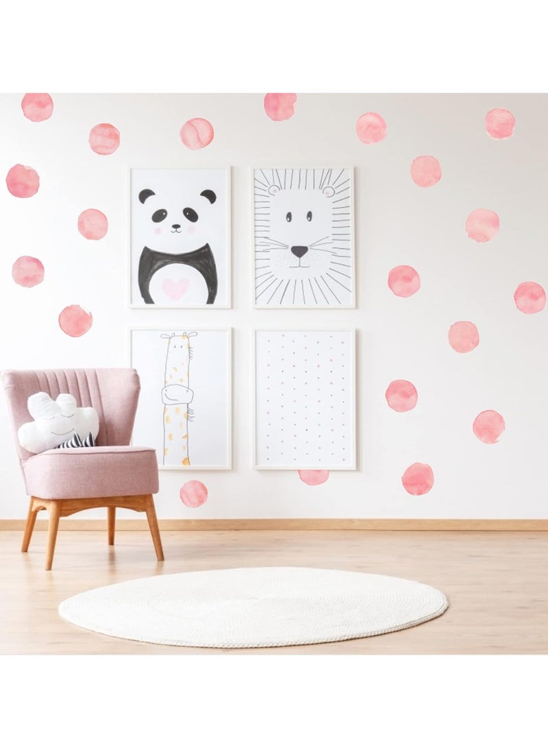 SUNSAR Orange and Pink Polka Dot Decals (48 Decals)  for Kids Bedroom Classroom Decor , Kids Wall Decals（Orange and Pink ） - Image 3