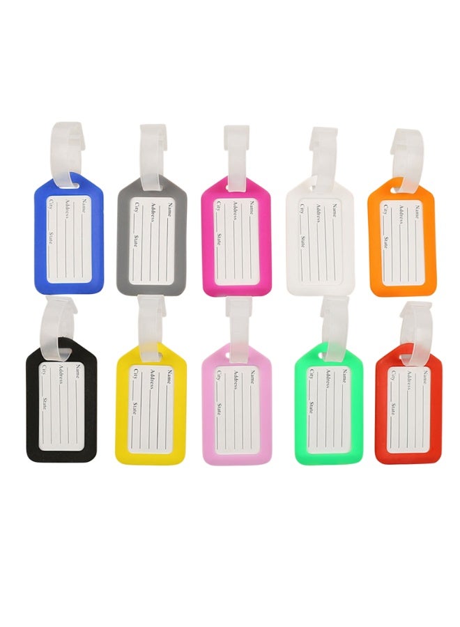 Plastic Airplane Luggage Tag Boarding Pass Luggage Hanging Tag Pendant 10 Colours with Lanyard - Image 1