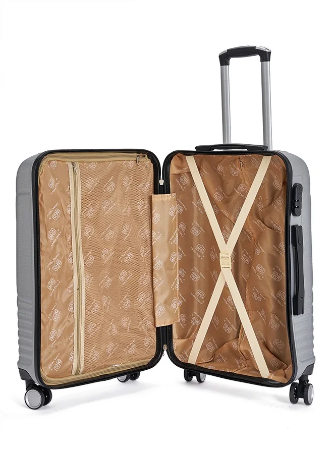 LIMRA Travel Bags From limra it consists of 3 luggage bags with a modern design and a solid silver color