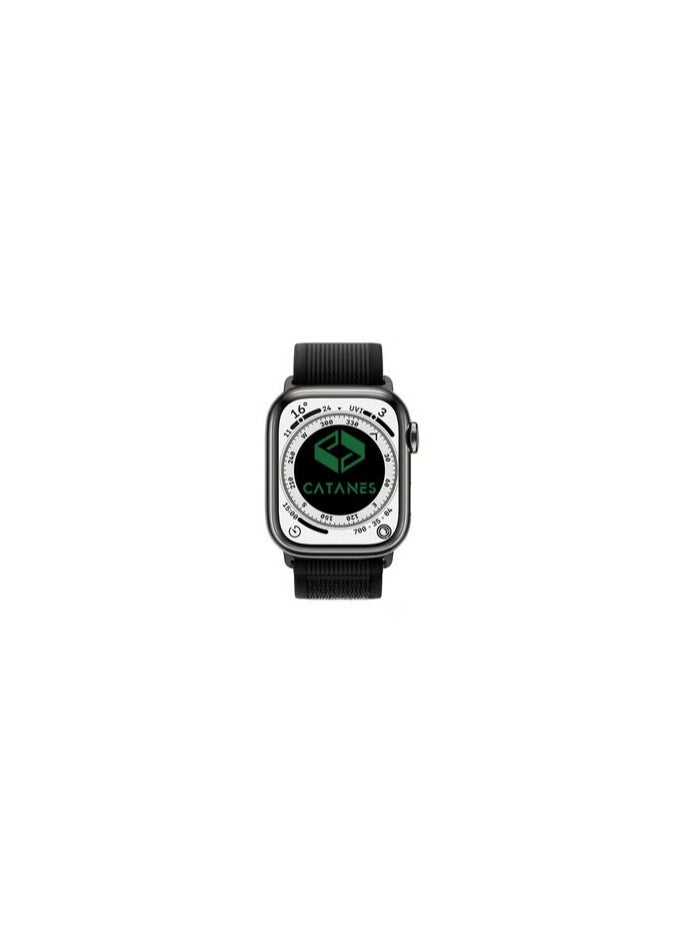 CATANES - Apple Watch Trail Band 38mm 40mm 41mm Nylon Woven Sport Strap for iWatch Series Ultra/8/7/SE/6/5/4/3/2/11 Dark Grey - Image 1
