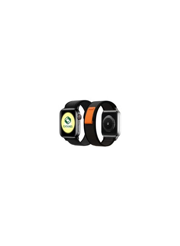 CATANES - Apple Watch Trail Band 38mm 40mm 41mm Nylon Woven Sport Strap for iWatch Series Ultra/8/7/SE/6/5/4/3/2/11 Dark Grey - Image 1