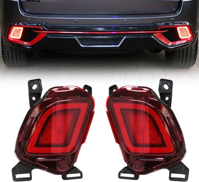 VGETTING Rear Bumper Reflector Lights for Toyota Highlander 2015-2019 - LED Tail Light and Brake Light Replacement - Image 1