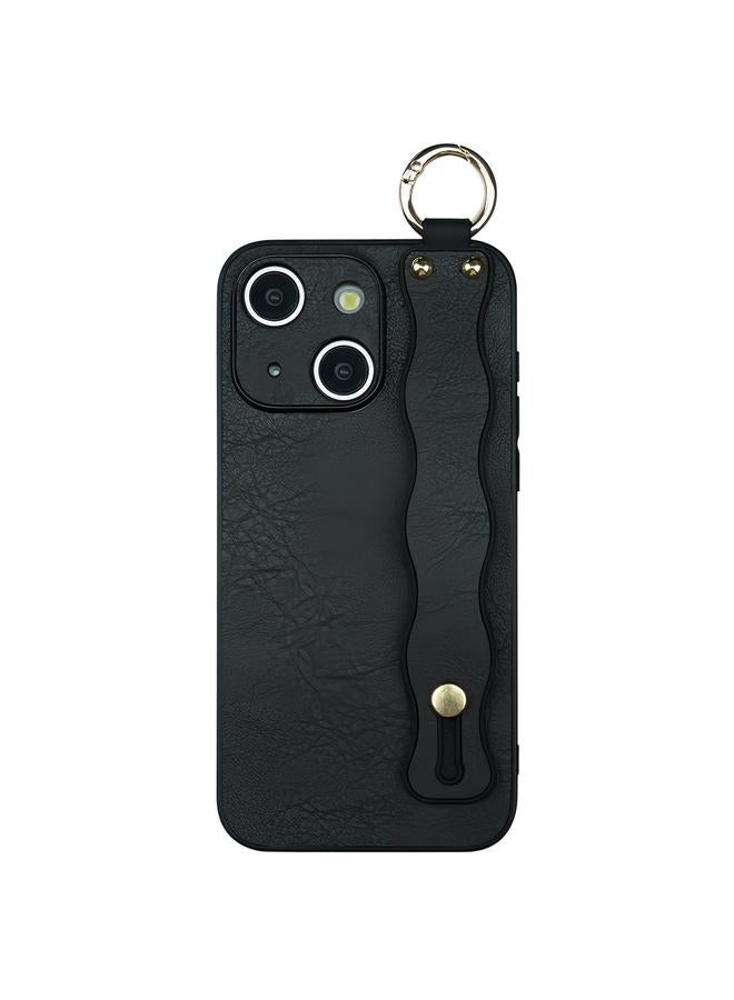 اس-توب جراب لهاتف iPhone 15 Plus مزود بسوار معصم مموج من مادة TPU - Image 1