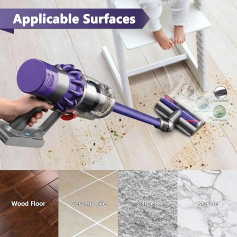 Hardwood floor and carpet cleaning attachment: nylon bristle roller brush, black, quick-release motorhead design for easy maintenance - Image 5