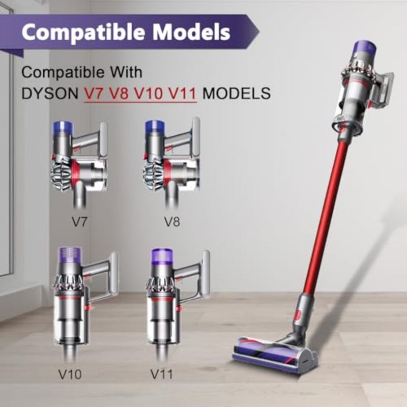Hardwood floor and carpet cleaning attachment: nylon bristle roller brush, black, quick-release motorhead design for easy maintenance - Image 4