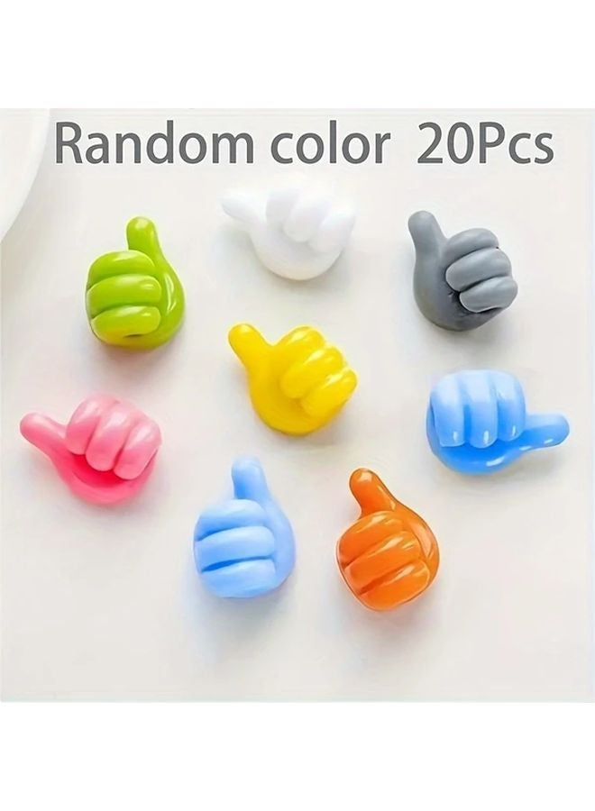 20 قطعة من خطافات الإبهام البلاستيكية المصقولة، مشابك كابلات لاصقة متعددة الوظائف لكابلات البيانات، أسلاك السماعات، المفاتيح، حل تنظيم المكاتب - Image 1
