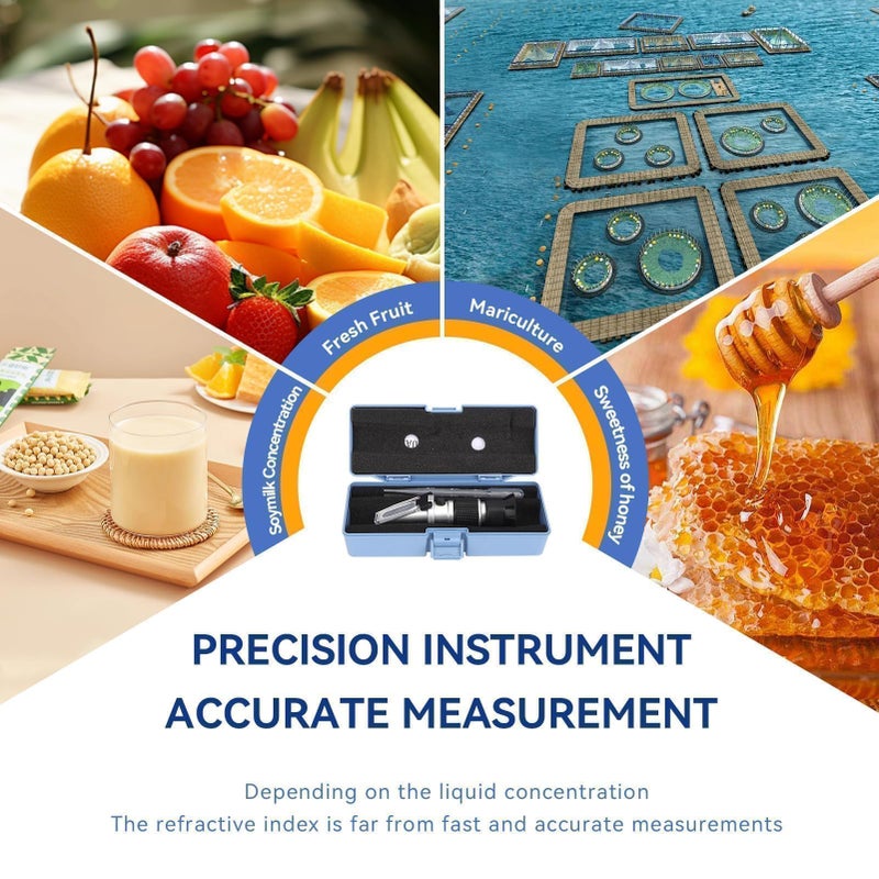 Agatige 0-90% Brix Meter Refractometer, Handheld Brix Sugar Measurement Meter with Automatic Temperature Compensation, Wine Extractor Tester Machine for Fruit, Beverages, Juice, Honey - Image 2