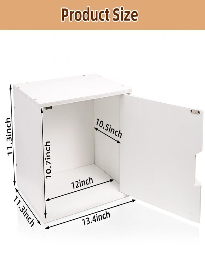 Fasmov Stackable Cube Storage Organizer, Multifunctional Wood Cubby Bookshelf with Door, Easy Assembly DIY Storage Bin, Durable Classic Storage Unit for Bedroom Living Room Office, White - Image 2