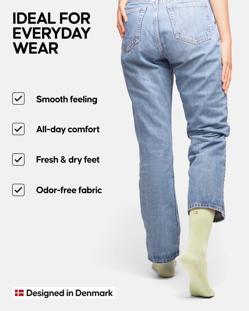 DANISH ENDURANCE Soft & Breathable Socks for Men & Women, 3-Pack, Multicolor 3 Pairs (1 x light green, 1 x medium green, 1 x dark green), US Women 11-13 // US Men 9.5-12.5 - Image 3