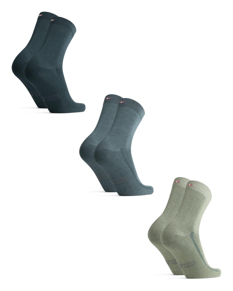 DANISH ENDURANCE Soft & Breathable Socks for Men & Women, 3-Pack, Multicolor 3 Pairs (1 x light green, 1 x medium green, 1 x dark green), US Women 11-13 // US Men 9.5-12.5 - Image 1