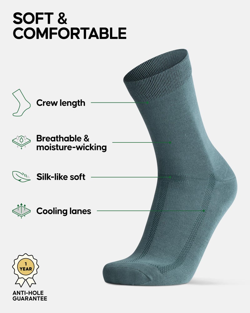 DANISH ENDURANCE Soft & Breathable Socks for Men & Women, 3-Pack, Multicolor 3 Pairs (1 x light green, 1 x medium green, 1 x dark green), US Women 11-13 // US Men 9.5-12.5 - Image 2
