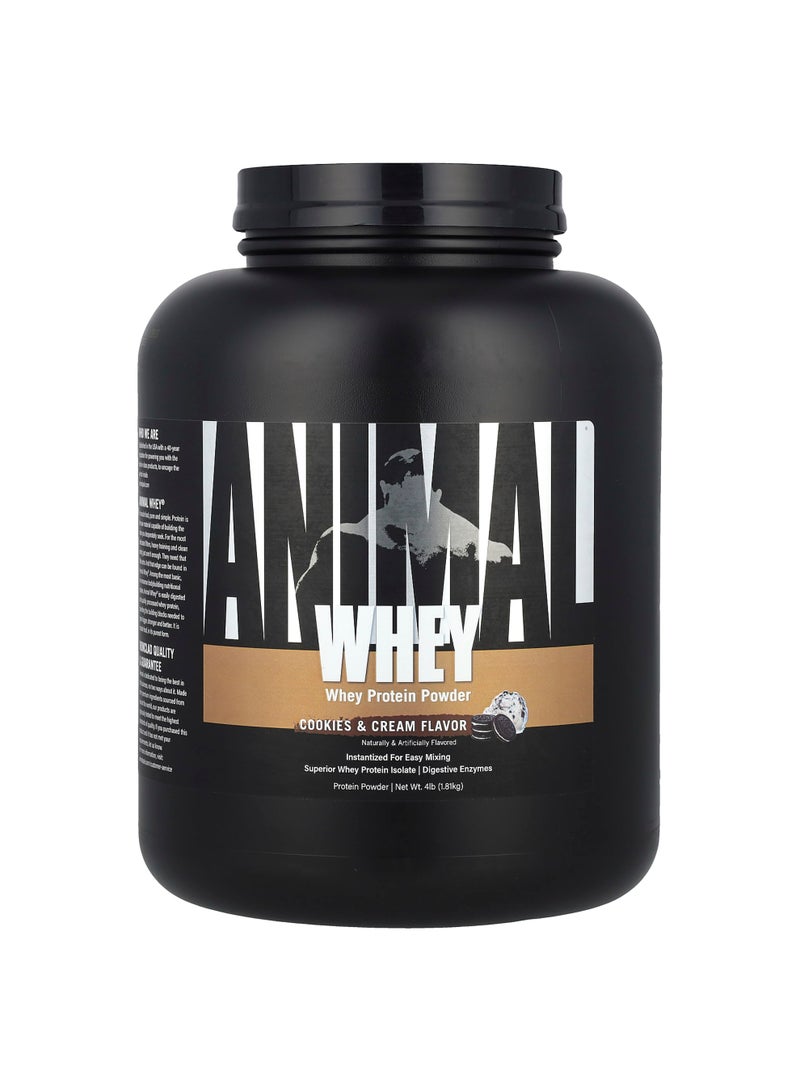 Whey Protein Powder, Cookies & Cream, 4 lb (1.81 kg)