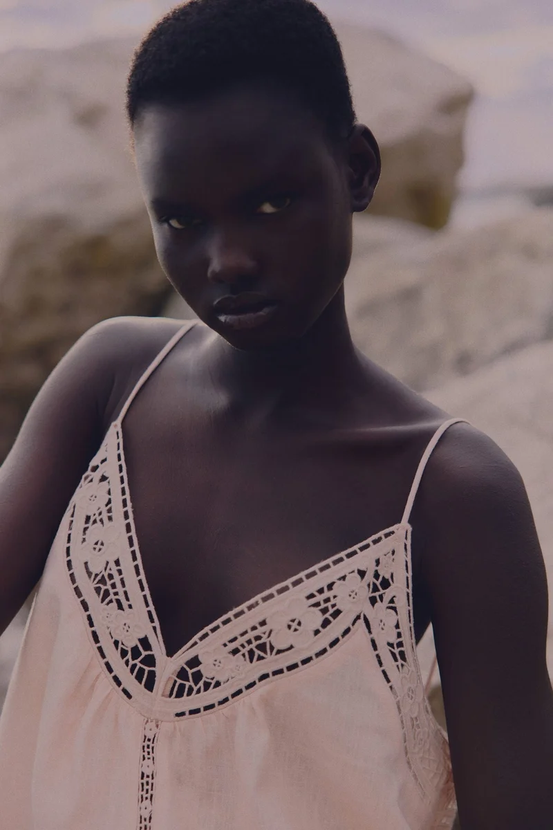 H&M Broderie anglaise tie-strap dress