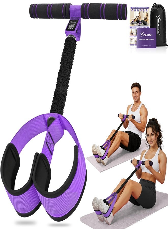 WOQQW Upgraded Pedal Resistance Band with Handles, Foot Pedal Resistance Bands for Women, Core Abs Leg Training, Exercise Bands for Full Body Workout Fitness, Home Gym Equipment, Pilates & Physical Therapy - Image 1